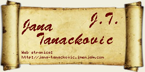 Jana Tanacković vizit kartica